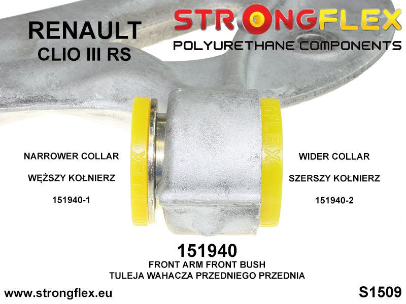151940A Front control arm - front bush SPORT Sport (Yellow) Renault Clio III (05-12)