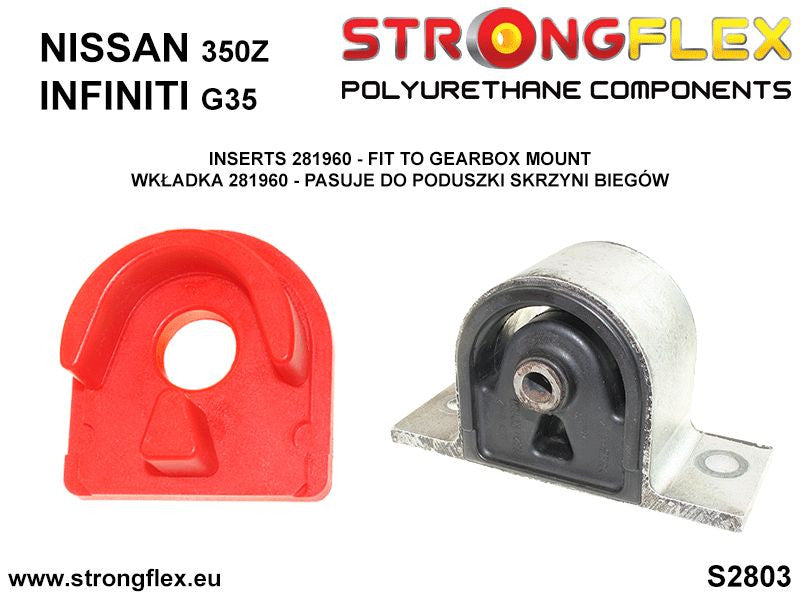 281960A Gearbox mount inserts SPORT Sport (Yellow) Nissan 350Z (02-08) Z33
