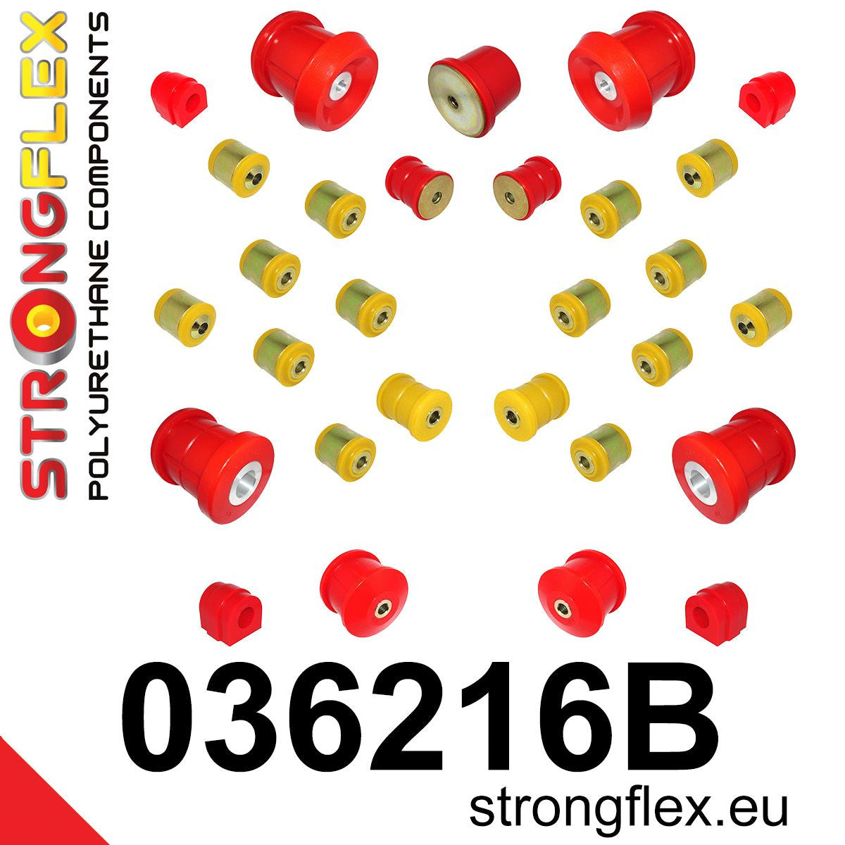 036216B Full suspension polyurethane bush kit Standard (Red) BMW Seria 3 V (04-13) E90 / E91 / E92 / E93