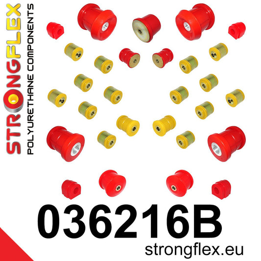 036216B Full suspension polyurethane bush kit Standard (Red) BMW Seria 3 V (04-13) E90 / E91 / E92 / E93
