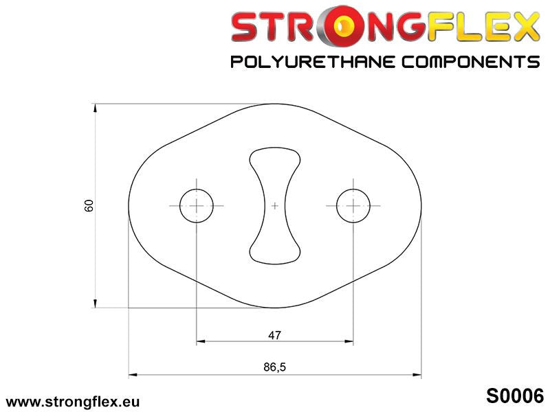 000006B Exhaust mount hanger 47mm Standard (Red) Odboje, Wieszaki tłumika