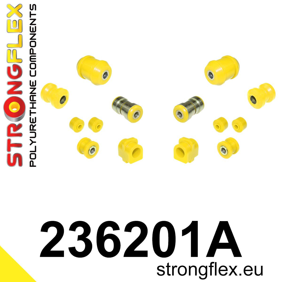 236201A Front suspension bush kit SPORT Sport (Yellow) Volvo Seria 700 740 (84-92)
