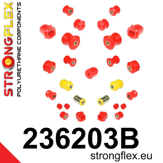 236203B Full suspension bush kit Standard (Red) Volvo Seria 700 740 (84-92)