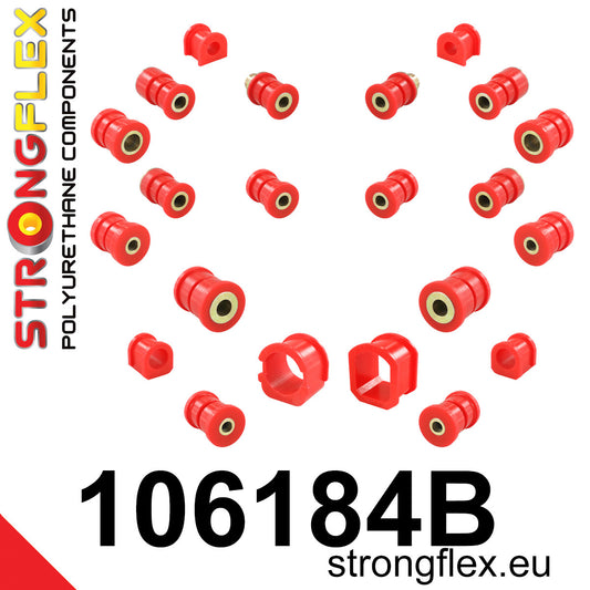 106184B Full suspension bush kit Standard (Red) Mazda 323 V (94-98) BA