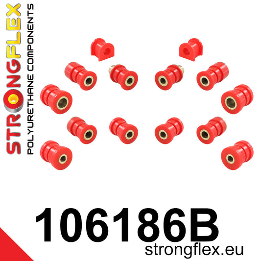 106186B Rear suspension bush kit Standard (Red) Mazda 323 V (94-98) BA