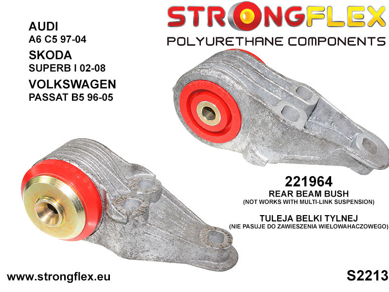 221964A Rear beam bush SPORT Sport (Yellow) Audi A6 / S6 / RS6 C5 (97-04)