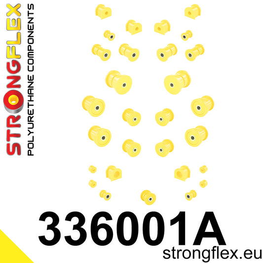 336001A Full suspension polyurethane bush kit SPORT Sport (Yellow) Jeep Cherokee II (84-01) XJ