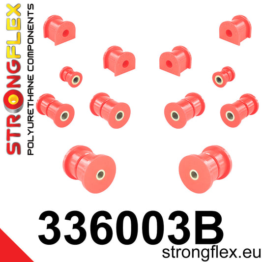336003B Rear suspension bush kit Standard (Red) Jeep Cherokee II (84-01) XJ