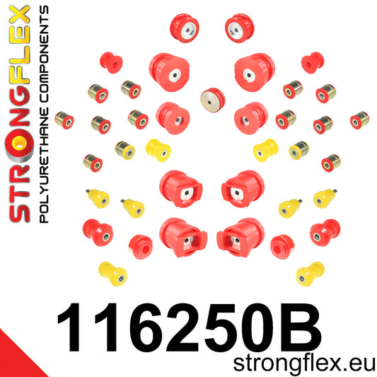 116250B Full suspension  polyurethane bush kit Standard (Red) Mercedes Klasa S W140 (91-98)
