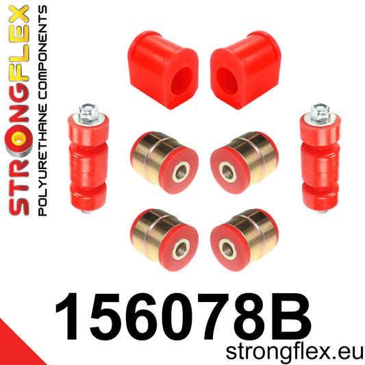 156078B Front kit suspension polyurethane bushes Standard (Red) Renault Clio I (90-01)