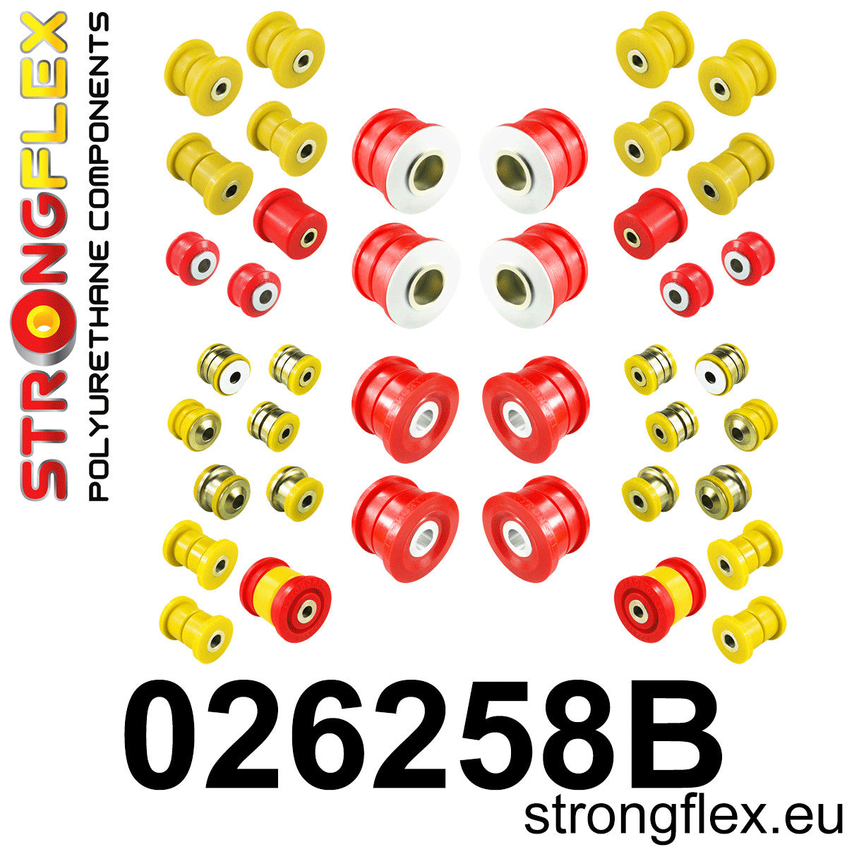 026258B Full suspension polyurethane bush kit Standard (Red) Audi Q7 / SQ7 4L (05-15)