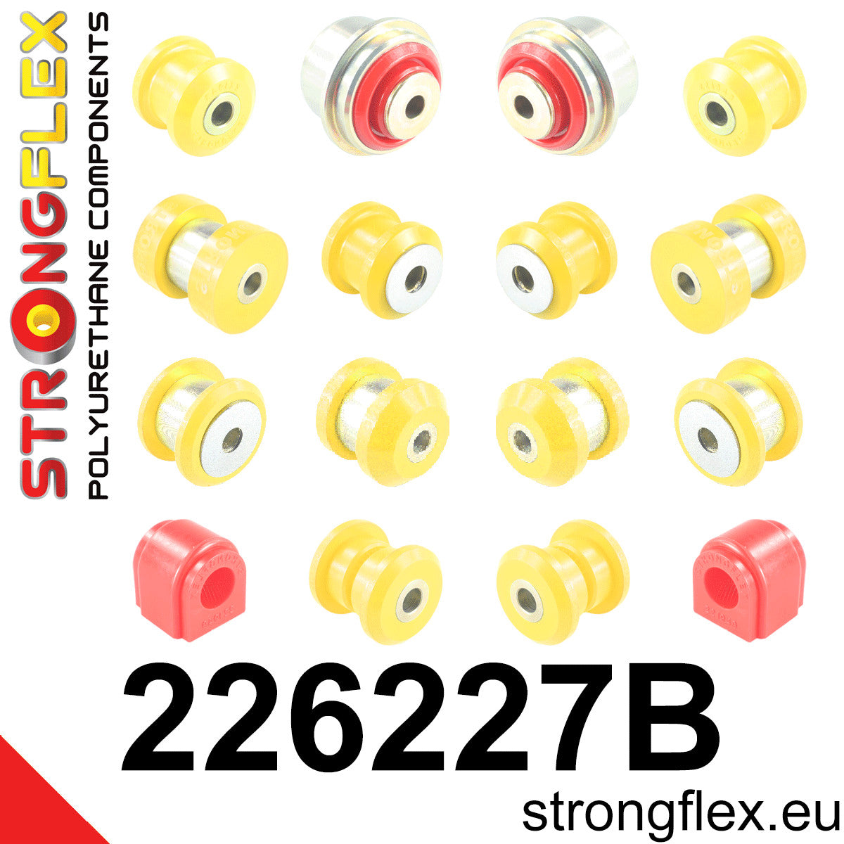226227B Rear suspension bush kit Standard (Red) Audi A3 / S3 / RS3 III (13-21) 8V