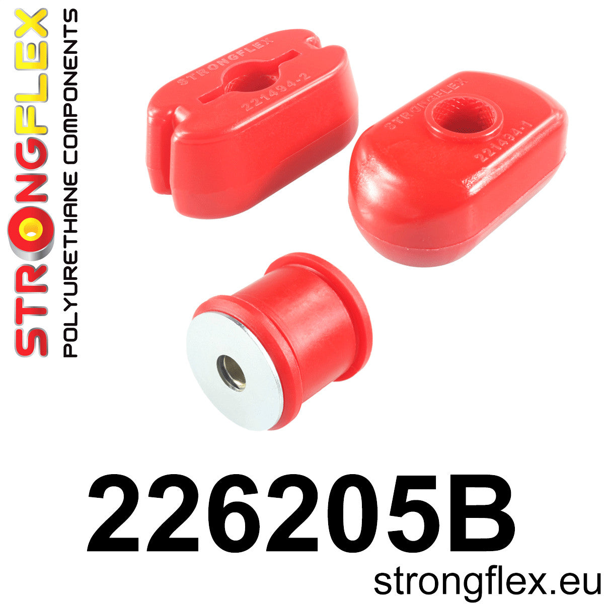 226205B Gearbox mount bush kit Standard (Red) Audi A3 / S3 / RS3 I (96-03) 8L