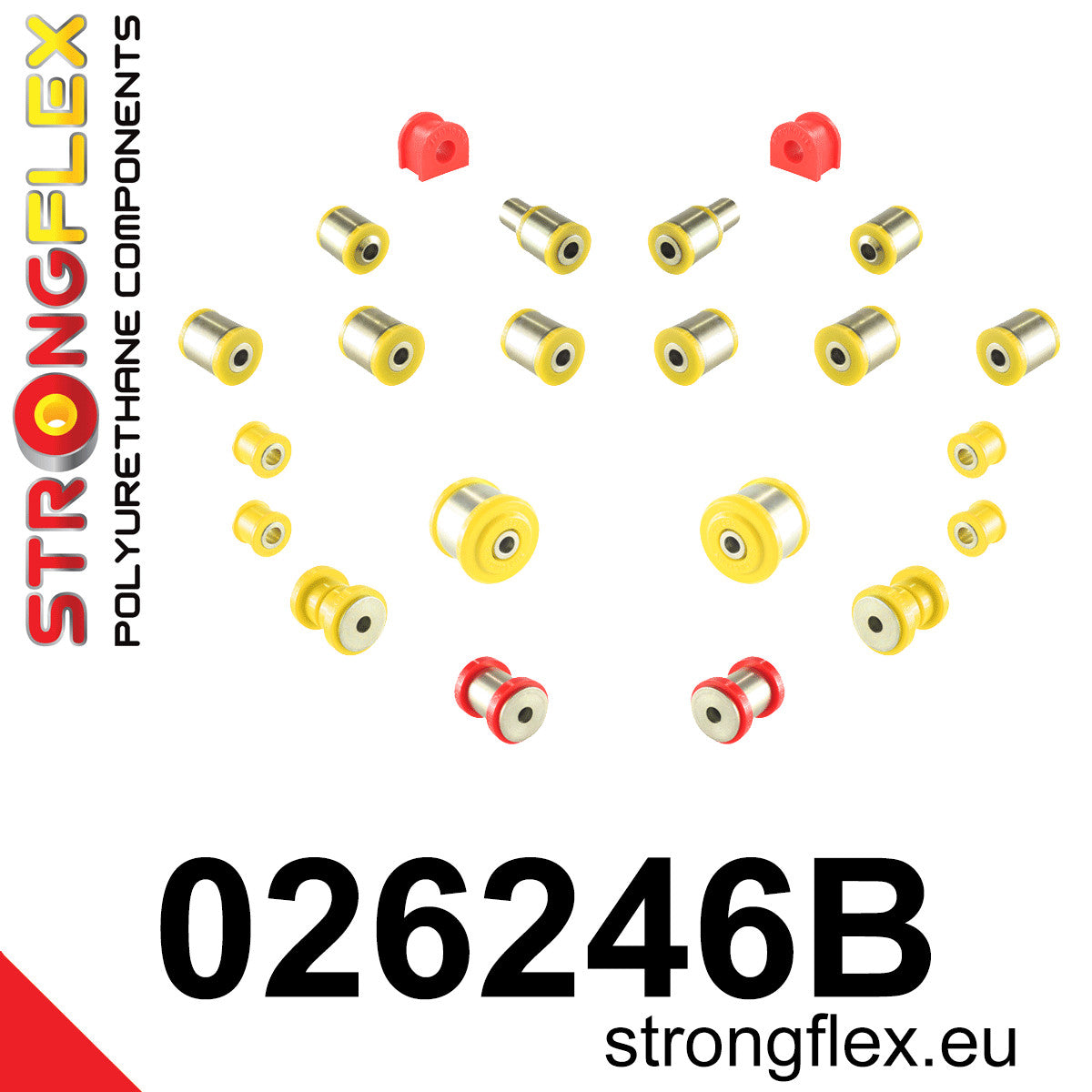 026246B Rear suspension bush kit Standard (Red) Audi A8 / S8 D2 (94-02)
