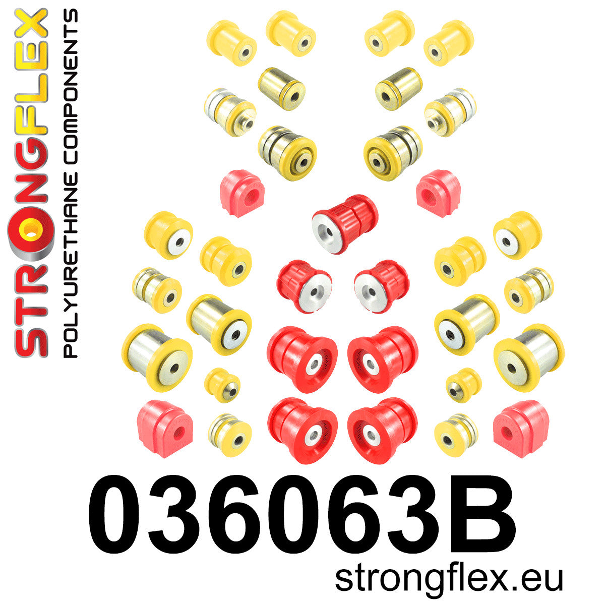 036063B Full suspension polyurethane bush kit Standard (Red) BMW Seria 5 VI (09-17) F10 / F11 / F07