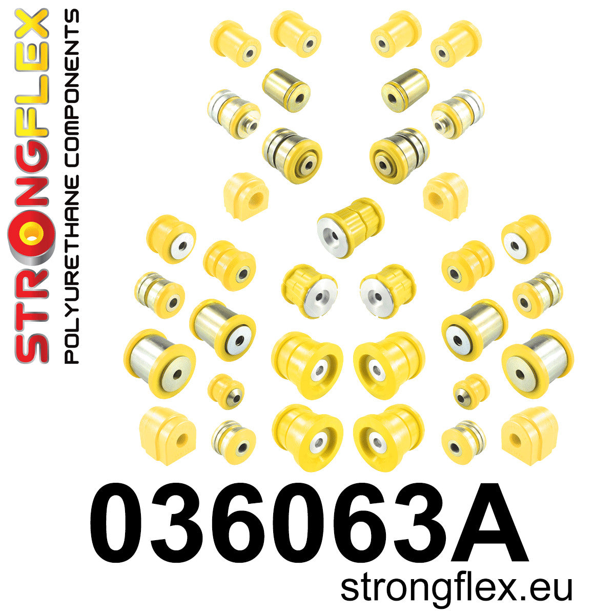 036063A Full suspension polyurethane bush kit SPORT Sport (Yellow) BMW Seria 5 VI (09-17) F10 / F11 / F07