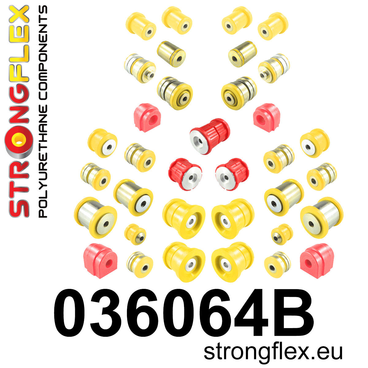 036064B Full suspension polyurethane bush kit Standard (Red) BMW Seria 5 VI (09-17) F10 / F11 / F07