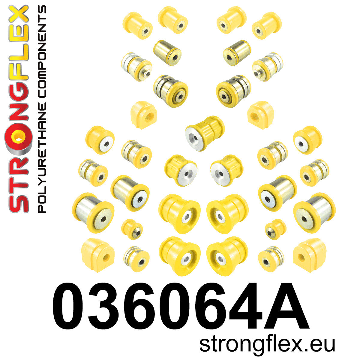 036064A Full suspension polyurethane bush kit SPORT Sport (Yellow) BMW Seria 5 VI (09-17) F10 / F11 / F07