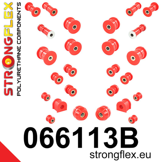 066113B Full suspension bush kit Standard (Red) Fiat 125P 1300/1500 (67-91)