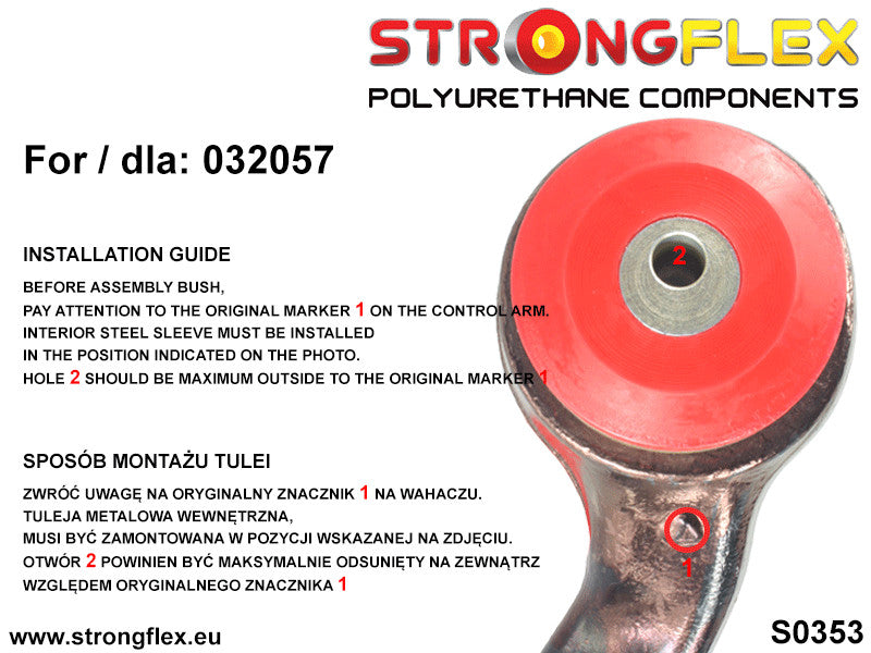 036071A Full suspension polyurethane bush kit SPORT Sport (Yellow) BMW X5 III (13-18) F15 / F85
