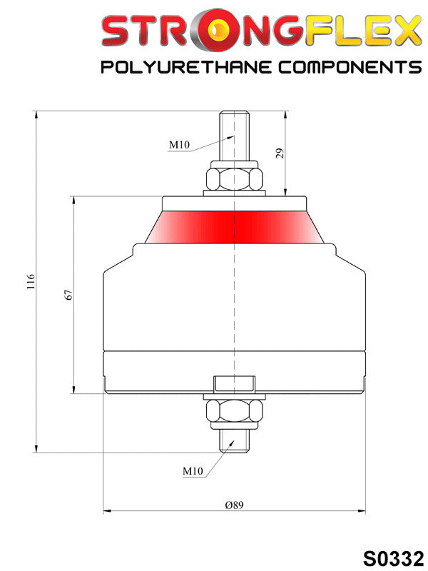 031760B Engine mount - swap Standard (Red) Poduszki silnika