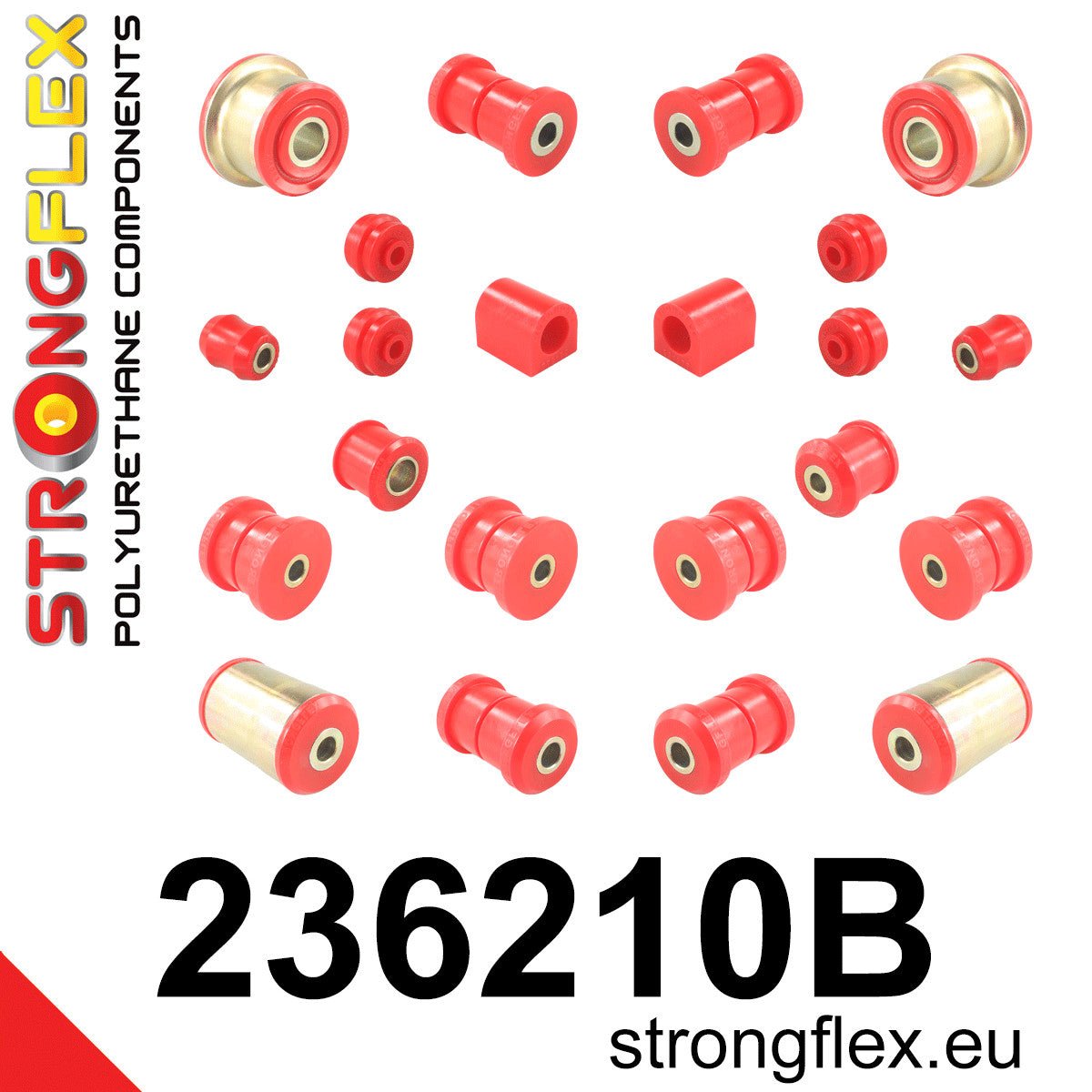 236210B Full Suspension bush kit Standard (Red) Volvo Seria 200 240 (75-93)