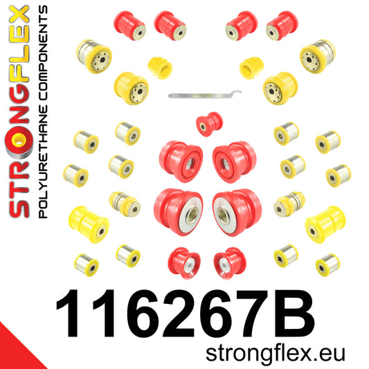 116267B Full suspension polyurethane bush kit Standard (Red) Mercedes CL C215 (98-06)