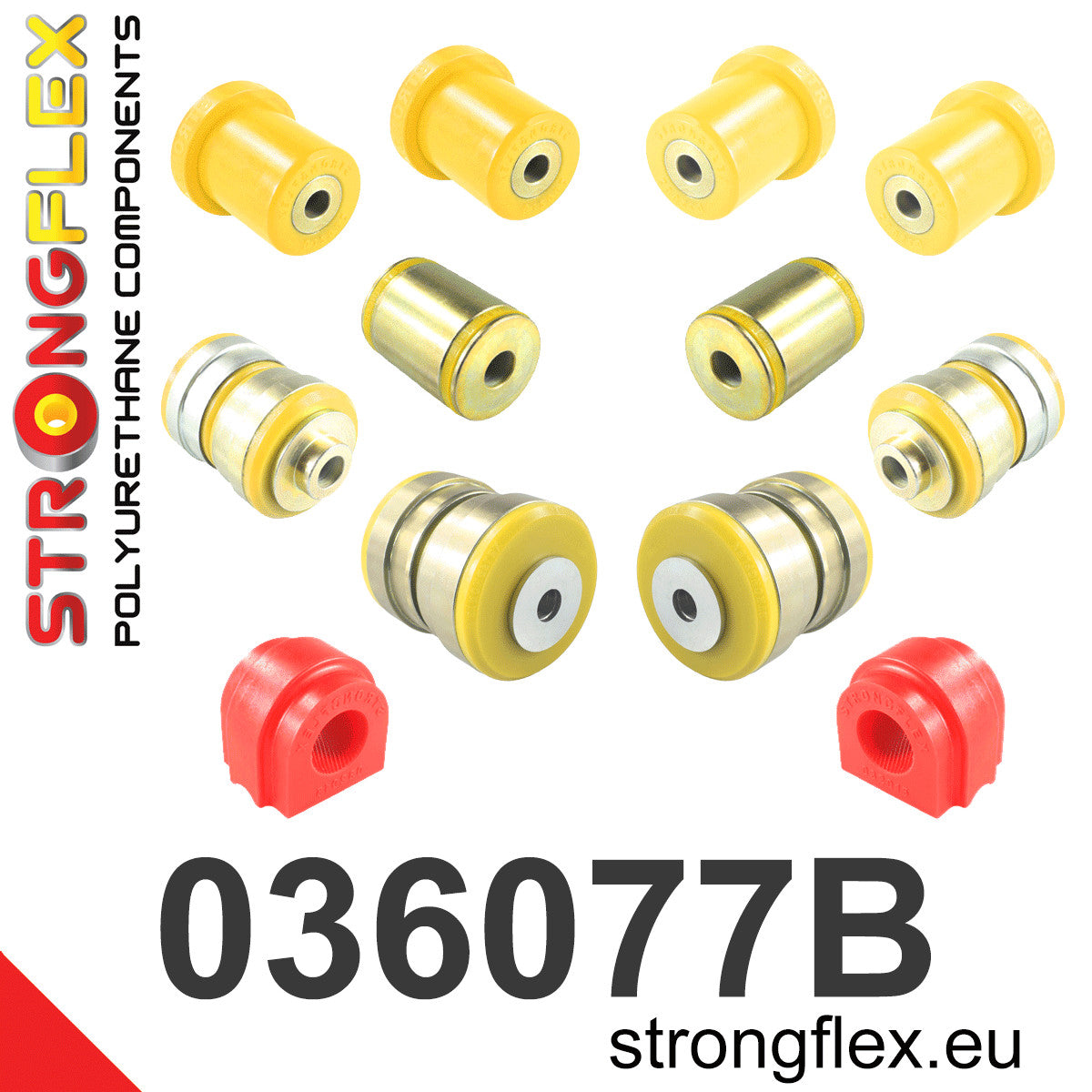 036077B Front suspension bush kit Standard (Red) BMW Seria 5 VI (09-17) F10 / F11 / F07