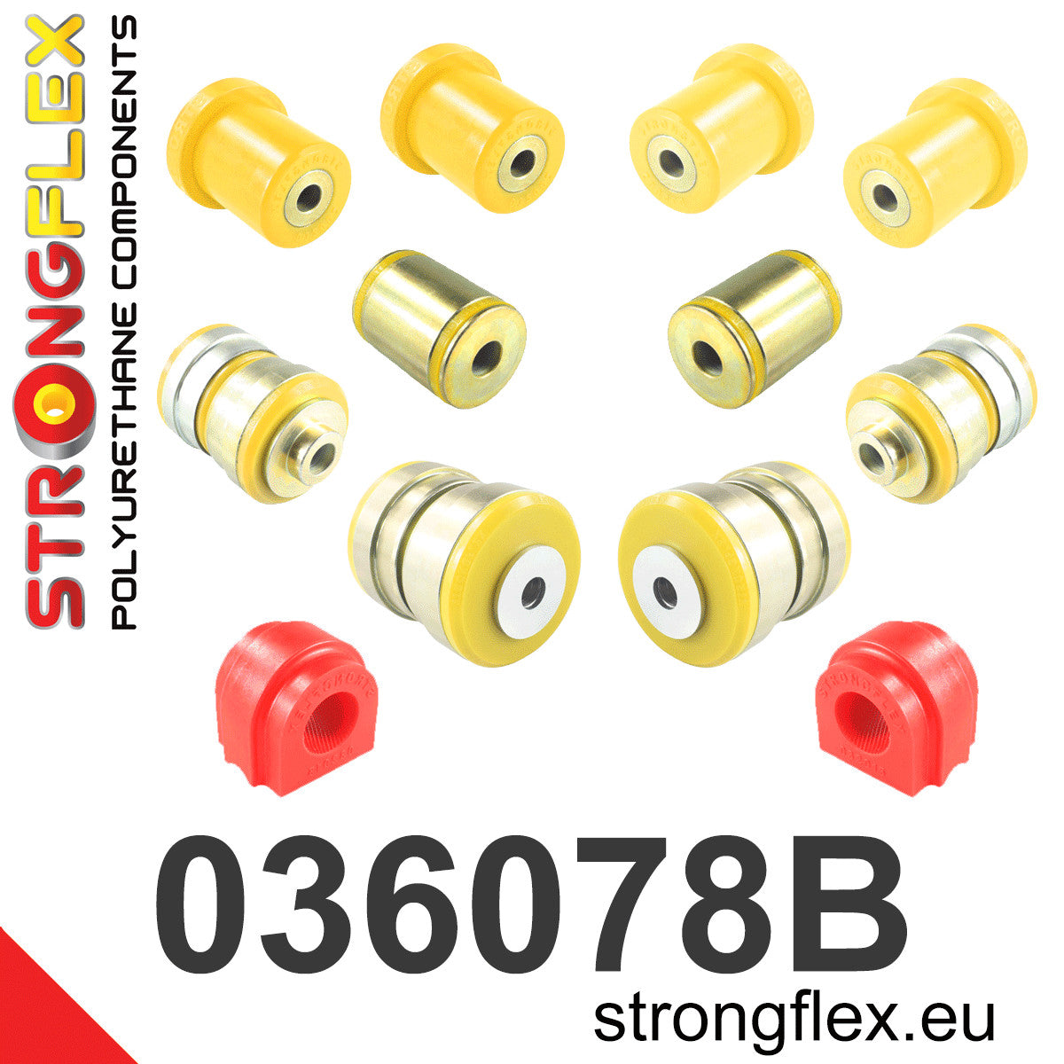 036078B Front suspension bush kit Standard (Red) BMW Seria 5 VI (09-17) F10 / F11 / F07
