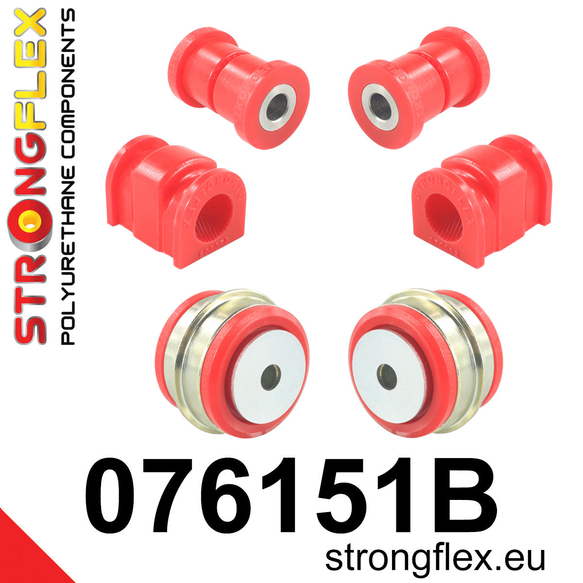 076151B Front suspension bush kit Standard (Red) Ford Fiesta MK7 / MK7 ST (08-17)
