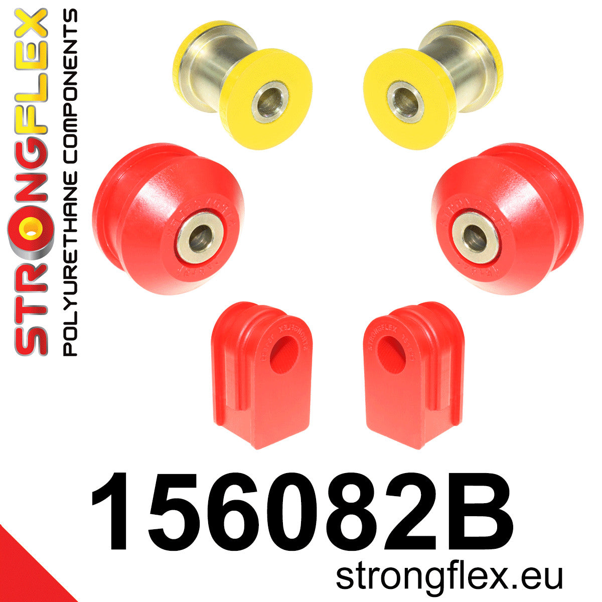 156082B Front suspension bush kit Standard (Red) Renault Clio III (05-12)