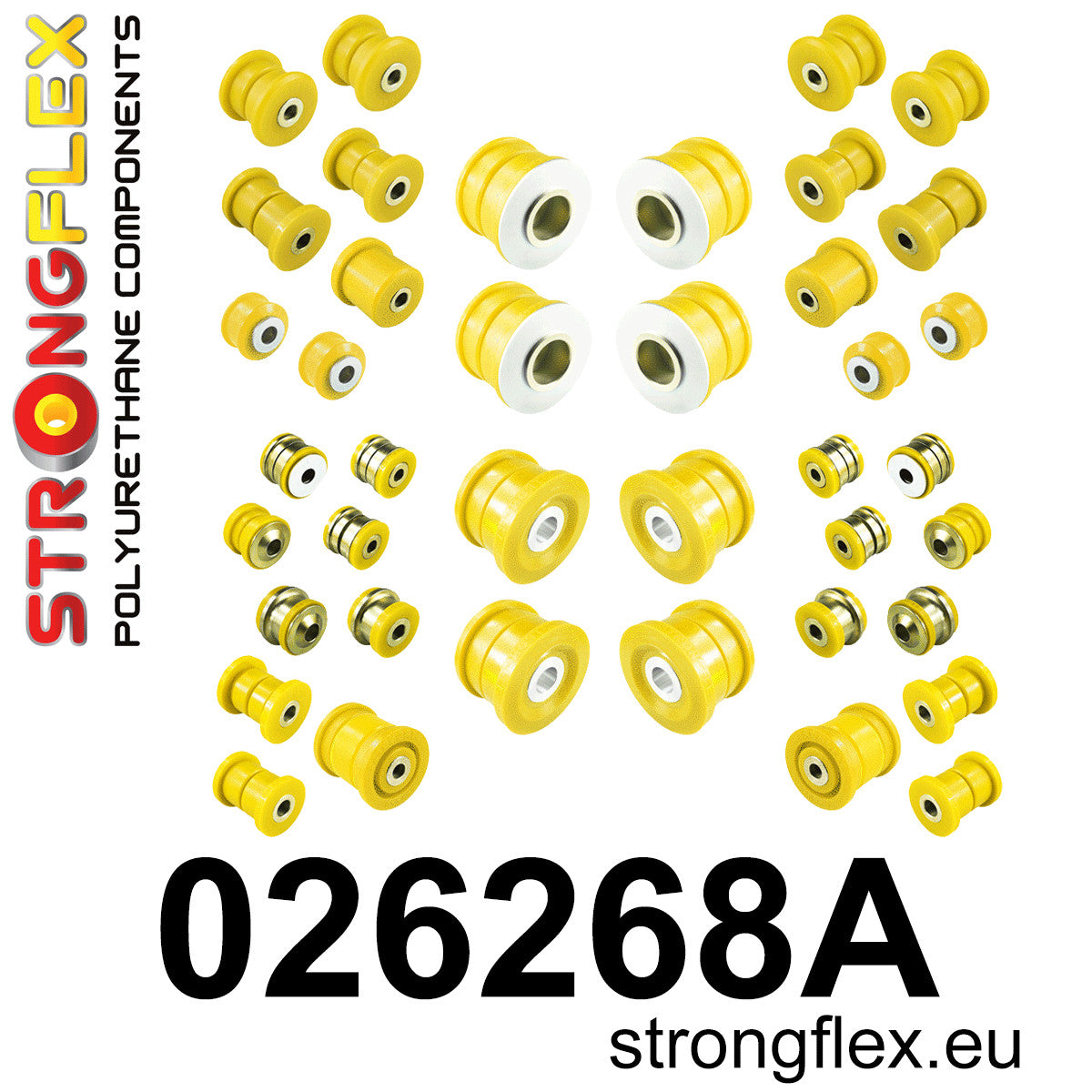 026268A Full suspension polyurethane bush kit SPORT Sport (Yellow) Porsche Cayenne II (10-17)