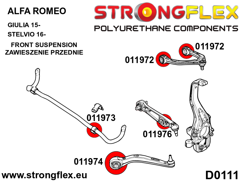 011974A Front lower wishbone bush – front SPORT Sport (Yellow) Alfa Romeo Stelvio (16-)