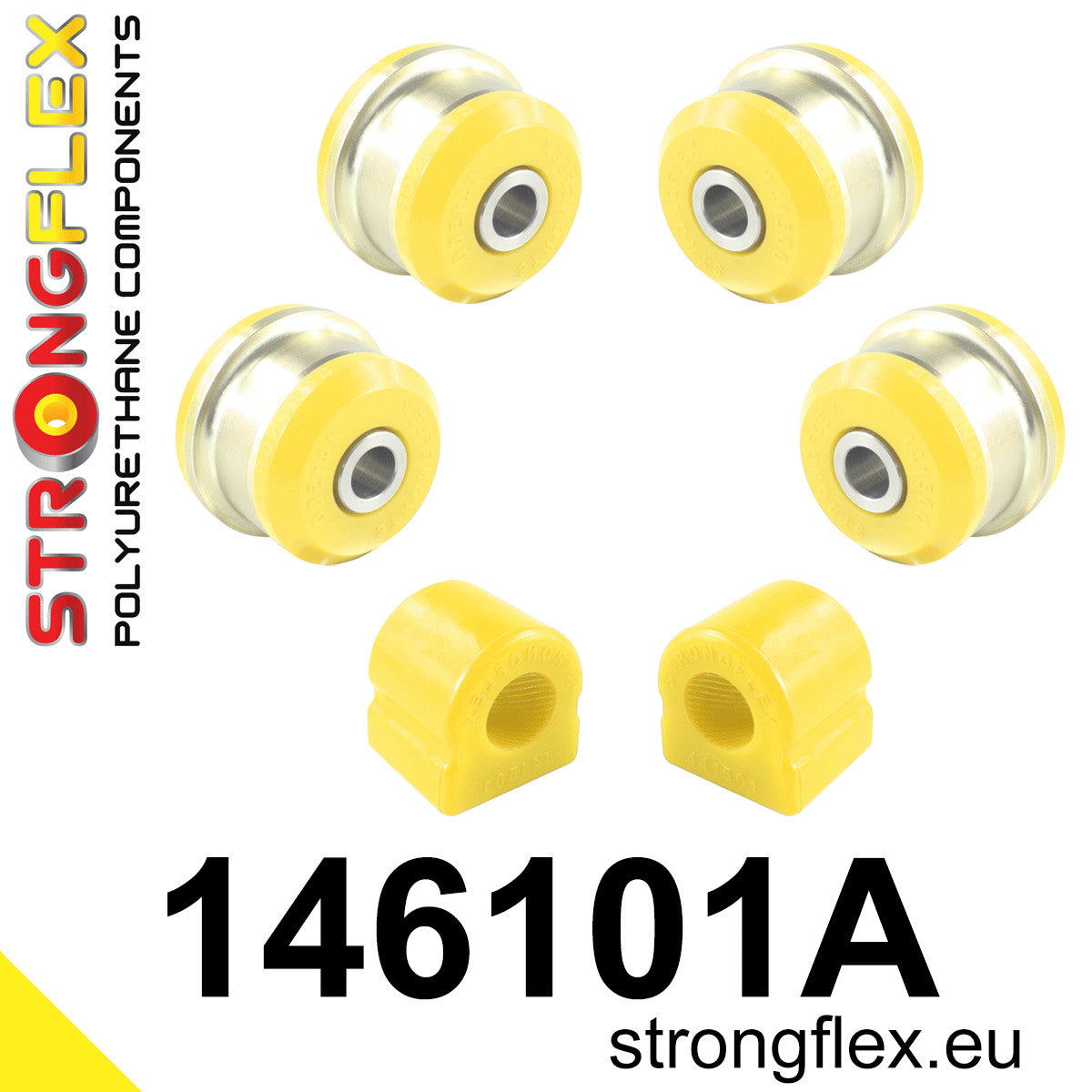 146101A Front suspension bush kit SPORT Sport (Yellow) Peugeot 207 (06-12)
