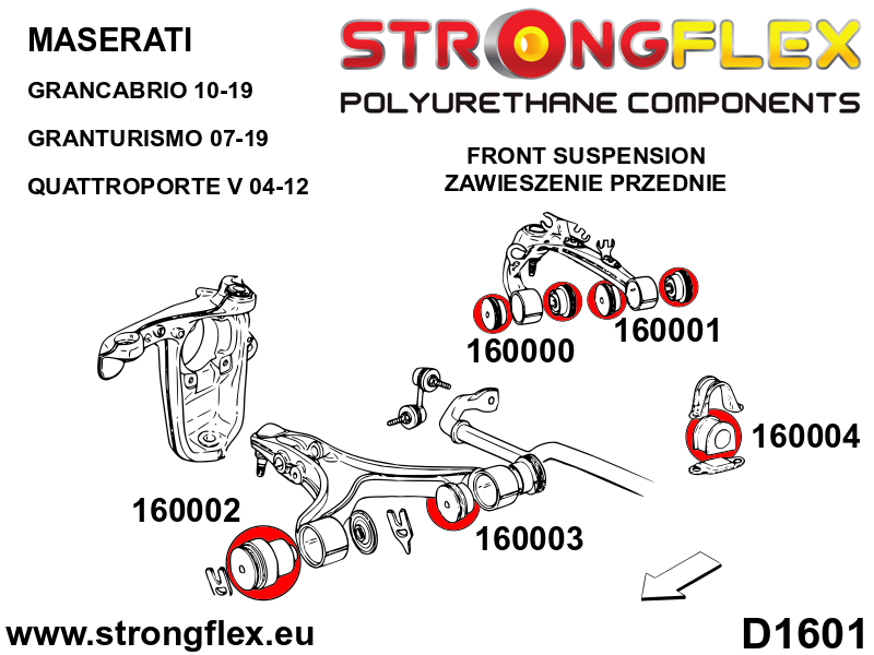 160002A Front lower wishbone bush – front SPORT Sport (Yellow) Maserati GranCabrio (10-19)