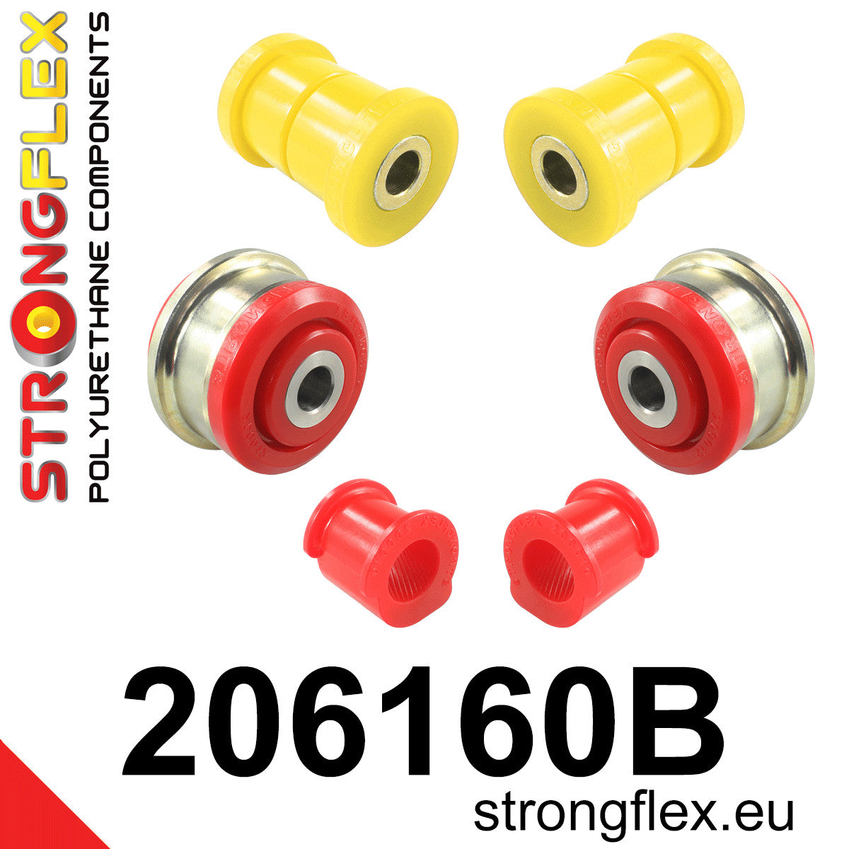 206160B Front suspension bush kit Standard (Red) Suzuki Splash (08-15)