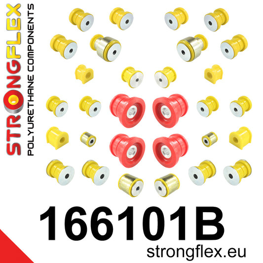 166101B Full suspension polyurethane bush kit Standard (Red) Maserati GranCabrio (10-19)