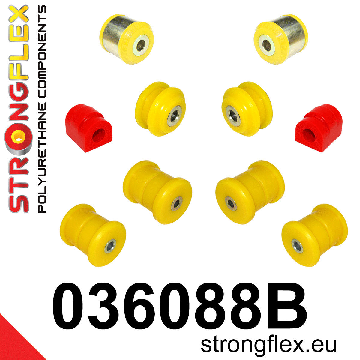 036088B Rear suspension bush kit Standard (Red) BMW Seria 7 III (94-01) E38