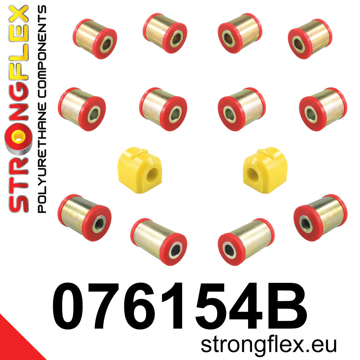 076154B Rear suspension bush kit Standard (Red) Ford Focus MK1 (98-05)