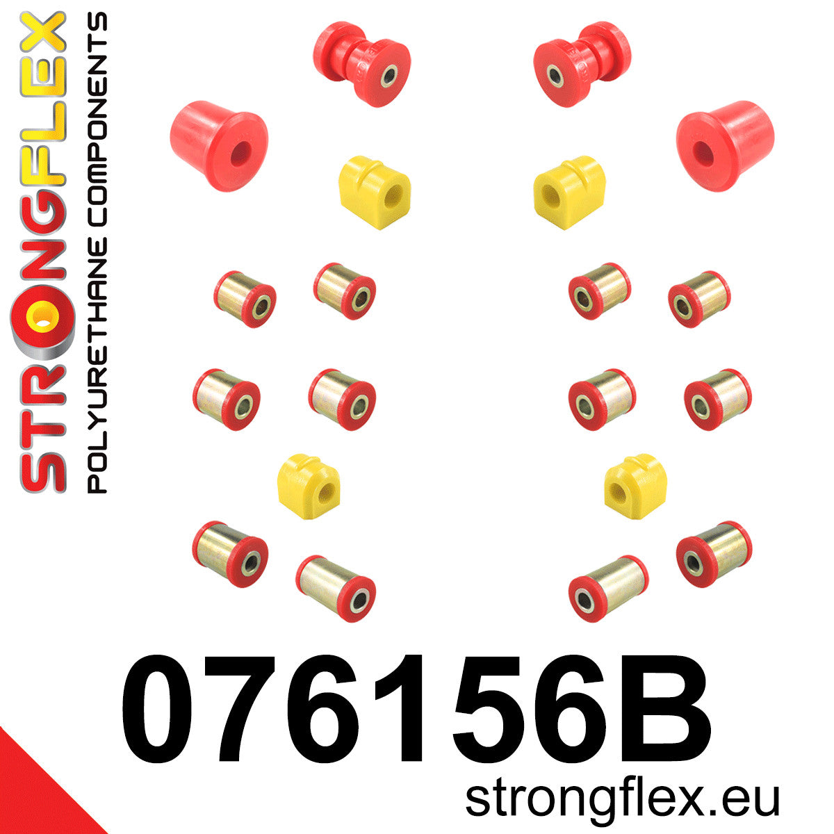 076156B Full suspension bush kit Standard (Red) Ford Focus MK1 (98-05)