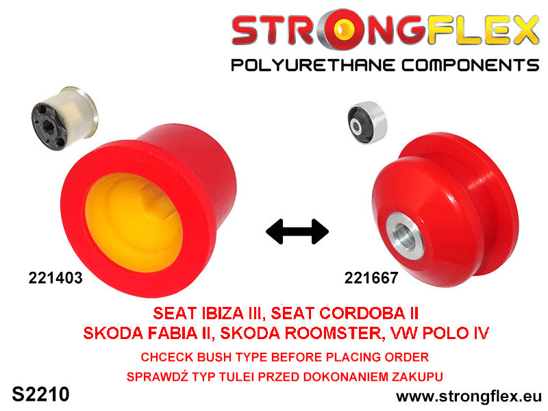 221403A Front wishbone rear bush SPORT Sport (Yellow) Audi A3 / S3 / RS3 II (03-13) 8P