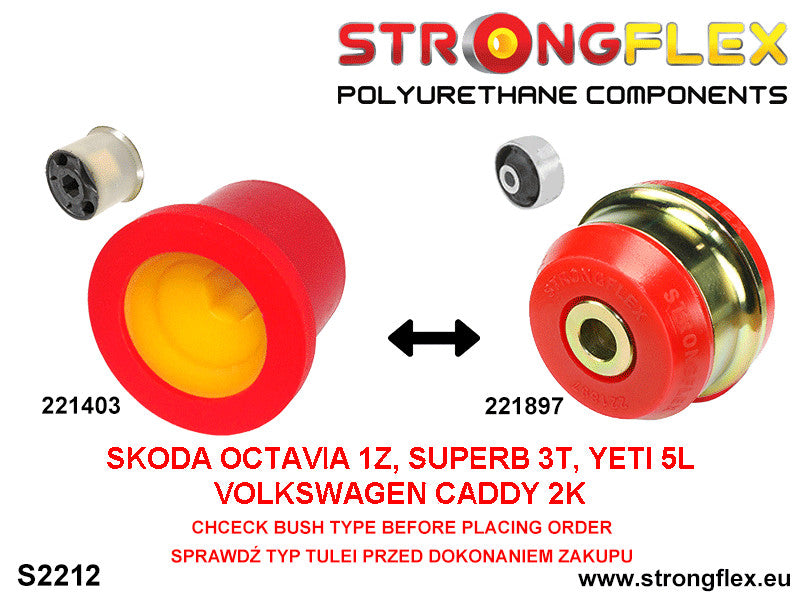221403A Front wishbone rear bush SPORT Sport (Yellow) Audi A3 / S3 / RS3 II (03-13) 8P
