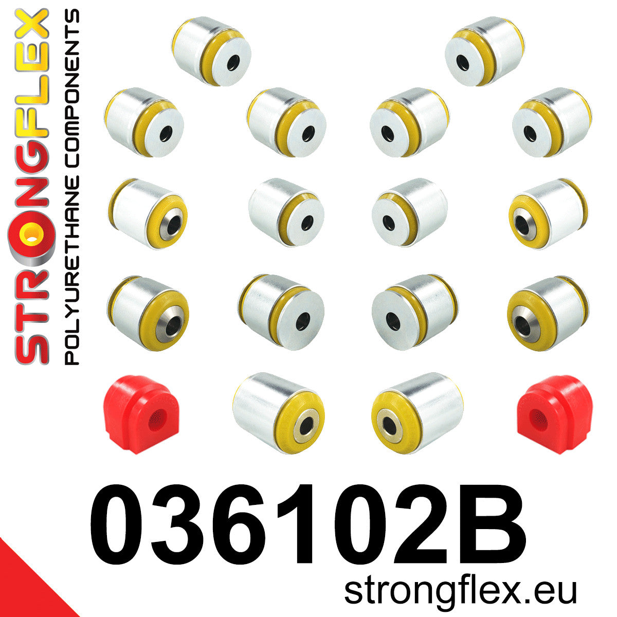 036102B Rear suspension bush kit Standard (Red) BMW X3 II (10-17) F25