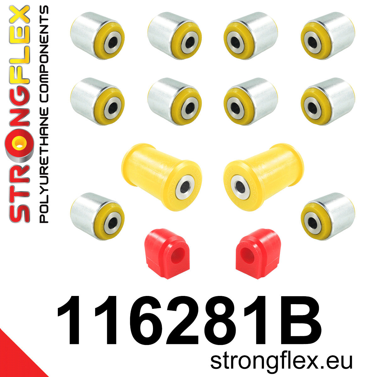 116281B Rear suspension bush kit Standard (Red) Mercedes Klasa A III (12-17) W176