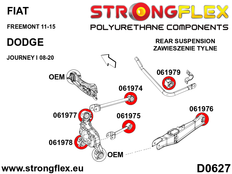 061976A Rear arm bush SPORT Sport (Yellow) Fiat Freemont (11-15)