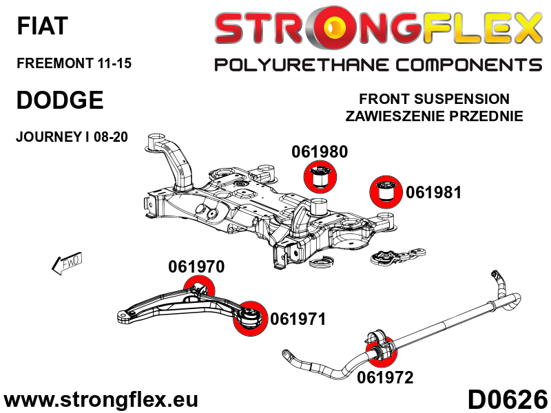 061980A Front subframe – front bush SPORT Sport (Yellow) Fiat Freemont (11-15)