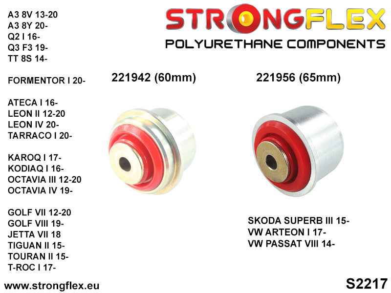 226227A Rear suspension bush kit SPORT Sport (Yellow) Audi A3 / S3 / RS3 III (13-21) 8V