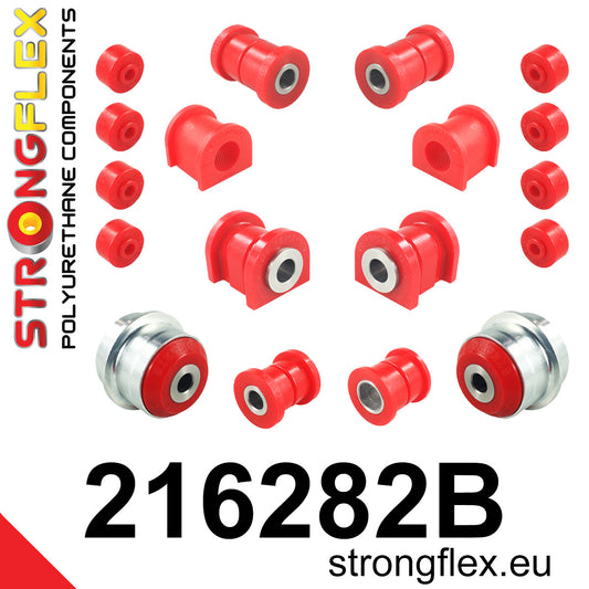 216282B Front suspension and ream beam bush kit Standard (Red) Toyota Starlet EP91 / Glanza V (96-99)