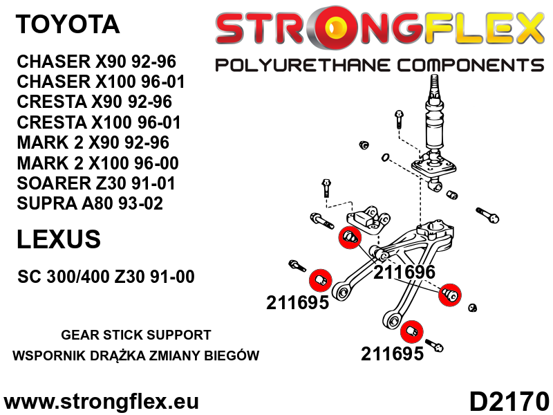 211695A Gear lever support bushing - lower SPORT Sport (Yellow) Toyota Soarer III (91-00) Z30