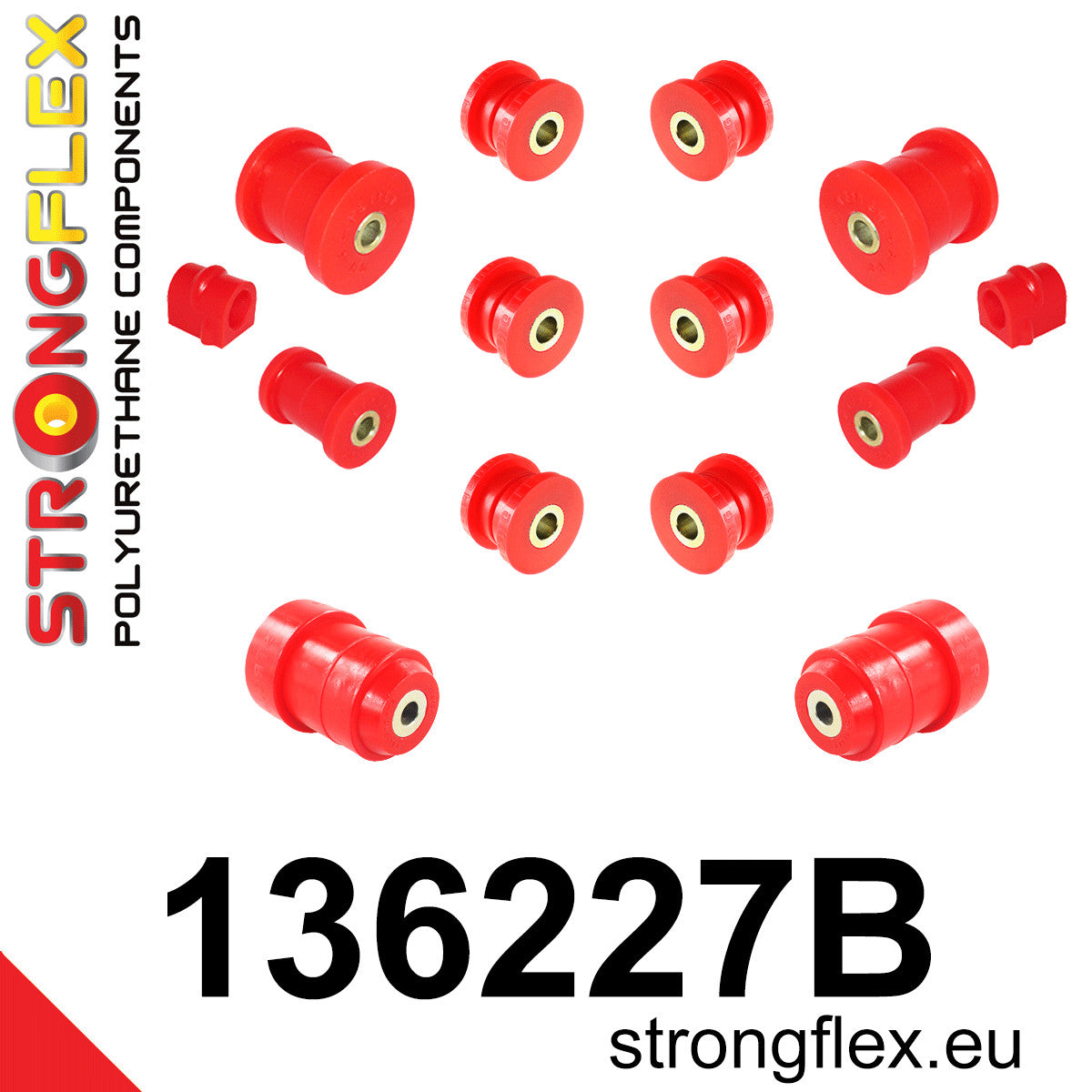 136227B Full suspension polyurethane bush kit Standard (Red) Opel / Vauxhall Astra G (98-04)